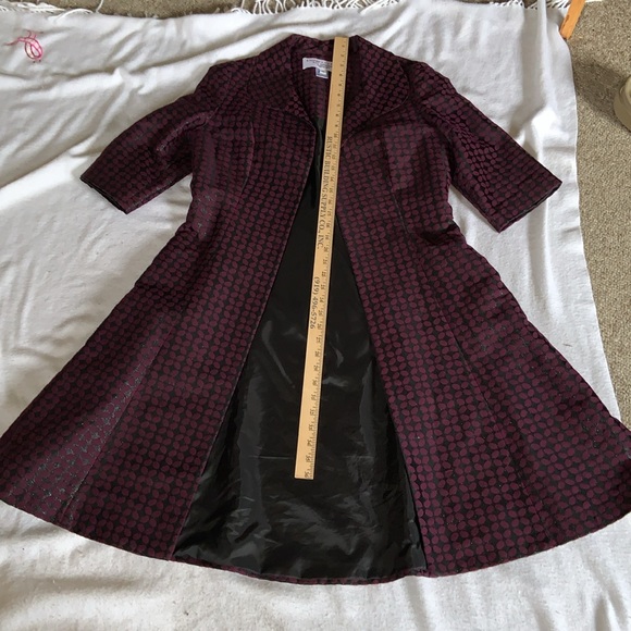 B Michael America size 10 couture shift dress & swing jacket plum purple & black - Picture 11 of 16